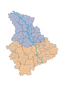 Karte des Rheinlands in regionaler Einfärbung nach Zuständigkeiten der Fachberater