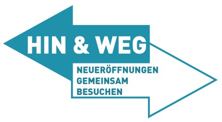 Logo: Hin und Weg. Neueröffnungen gemeinsam besuchen.