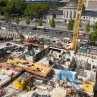 Man sieht eine Luftaufnahme der Baustelle am Ottoplatz