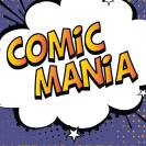 Eine große Sprechwolke mit der Inschrift: Comic Mania.