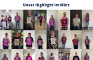 Man sieht eine Fotocollage von Menschen, die jeweils ein Schild vor den Bauch halten.