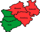 Die Regierungsbezirke in Nordrhein-Westfalen
